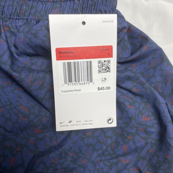 Nike Dri-fit W Lg Short Inner Panty Blue‎ Patterned - Picture 5 of 6